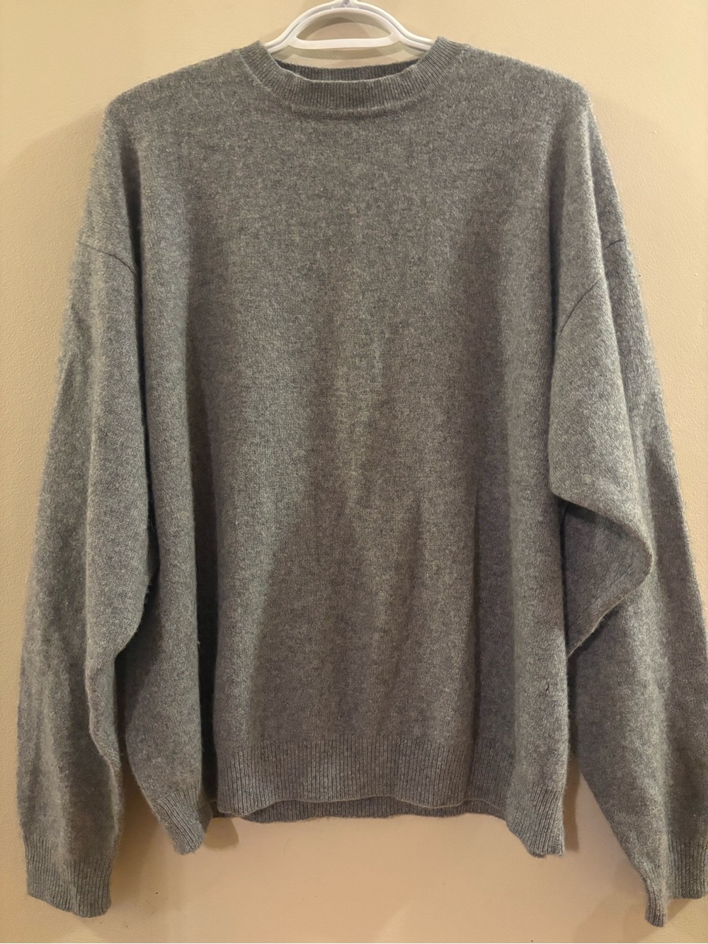 Club Room vintage Men's 100% Cashmere Crewneck Sweater in Grey, Sz XXL